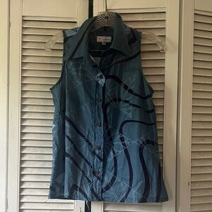 Sig Zane Small - Teal and Navy Button Down Shirt